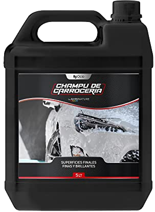 Jabon Coche Abrillantador | Formato 1000ml - 5 litros | Espuma Activa lavado coche y Moto | Limpia Carrocerías con Cera PH Neutro detergente limpieza | Champu para lavar coche