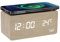 T'nB - Réveil Dynamo avec Chargeur Induction 10W, 3 Alarmes Programmables, Température, Luminosité Réglable, Mode Week-End, Horloge Numérique Effet Bois - Couleur Bois