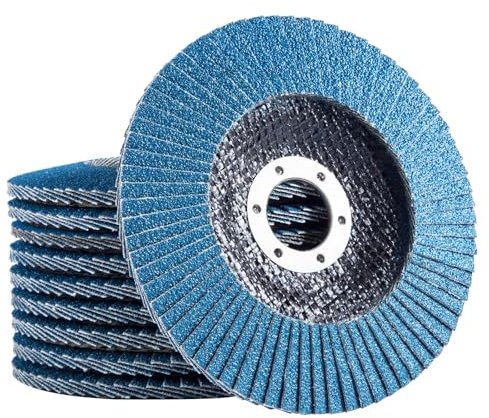 SATC Flap Discs 120 Grit 115mm Zirconia 10 Pack Grinding Discs Type 29 Sanding Discs for Angle Grinder to Sanding Grinding Metal Wood