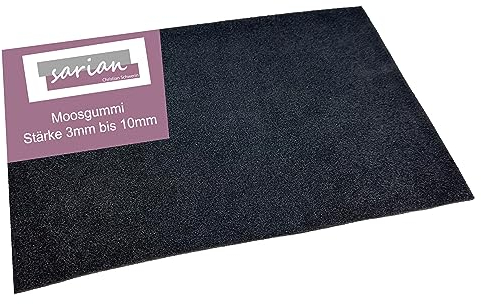 Moosgummiplatte 200mm x 300mm (20cmx30cm) selbstklebend 3mm 5mm 8mm 10mm stark EPDM Zellkautschuk Moosgummiatte Dichtungsmatte einseitige Klebeschicht Dämmplatte Moosgummiunterlage