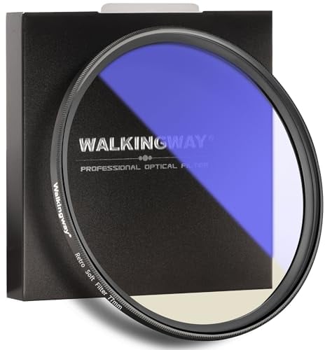 Walking Way 72 MM Retro Soft Focus Lens Filter Vintage Dreamy Cinematic Effect Warm Gold/Yellow Mist Diffusion Filter for Camera Film Portrait