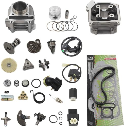 GY6 Zylinder-Umbausätze TRKIMAL 47mm 80cc Big Bore Upgrade-Kits für 49cc 50cc 139QMB Motoren 64mm/69mm Ventil Roller Moped Teile, GY6 Motorteile für chinesische Roller (64mm)