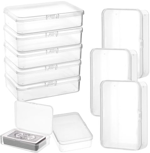 Vaktop 8pcs Playing Card Case, Clear Playing Card Box, Plastic Card Storage, Card Deck Box for Game Cards, Trading Cards, Sports Cards, Bank Cards, Business Cards