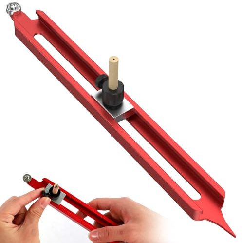 Tzdxfgl Contour Gauge Scribe Tool, Precise Profile Scribing Ruler with Adjustable Pencil Holder, Aluminum Alloy Woodworking Edge Corner Measuring Profile Duplicator Contour Gauge for Tiles Carpenter