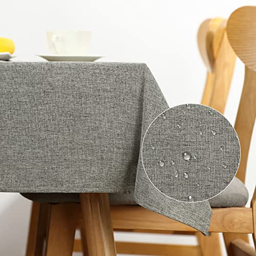 CALIYO Tischdecke Leinenoptik Tischdecke abwaschbar Tischtuch Leinen Tischläufer Tischwäsche Eckig Tischdecke.