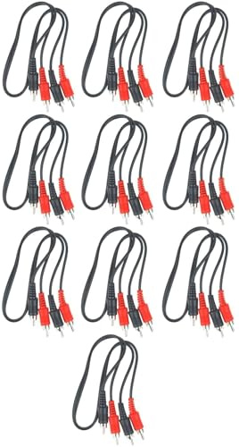 Paccs 10 x 50 cm Cinchkabel Stecker auf Stecker RCA Audio Stereo Hifi Chinchkabel Cinch Chinch Kabel 0,5 m