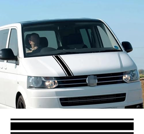 GUPEB Auto Motorhaube Aufkleber, passend für VW Transporter T6 T5 Caravelle Multivan Camper Van Motorhaube Styling Vinyl Aufkleber Zubehör