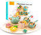 Wooden Afternoon Tea Set 15-Piece Tea Set Pretend Play Tea Party Set Play Food Accessories Food Dessert Teapot Tray Kitchen Accessories Toys Gift Ages 3+