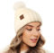 OZERO Damen Wintermütze Haube Strickmütze: Bommelmütze Thermo Fleece Gefütterte Beanie Mütze Wollmützen Mit Kunstfell Pudelmütze Winterkappe (Weiß)