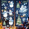 decalmile Weihnachten Fensteraufkleber Schneemann Pinguin Blau Fenster Abziehbilder Weihnachtsbaum Schneeflocke Anti-Kollision Fensterfolie Statische Aufkleber Weihnachtsdeko Fensterdeko für Winter