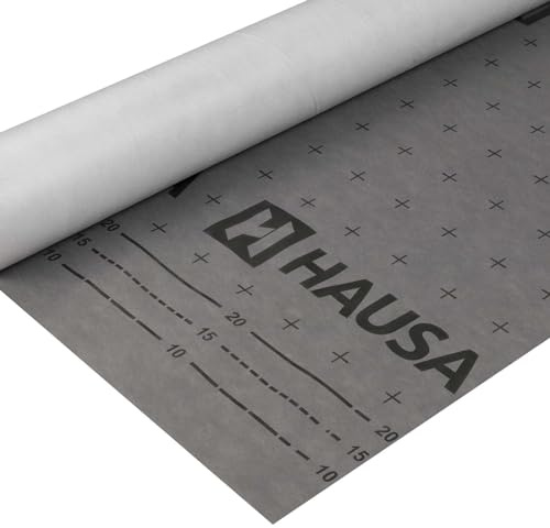 Unterspannbahn 100g/m² flexible dreilagige hochdiffusionsoffene Unterdeckbahn 1,5m x 25m (37,5m²) reißfest witterungsbeständig mit Selbstklebestreifen wasserdicht Schalungsbahn HAUSA Classic HU100SK