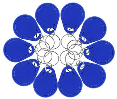 ReaIOKbii Blau Wasserdicht ABS 13.56MHz ISO14443A M1 Classic NFC RFID Tokens, Keyfobs, Tags, 10 Stück