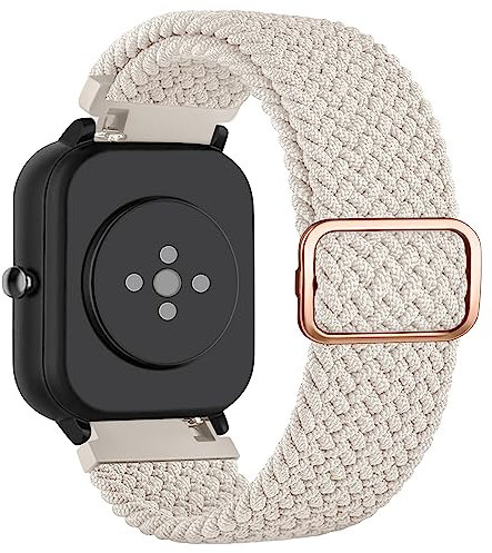 Mugust Armband für Amazfit Bip U Pro/Bip/Bip Lite/Bip S/Bip S Lite/Bip U/Bip 3/Bip 3 Pro Armband, Elastisches Nylon Geflochtenes Ersatzarmband für Amazfit Bip U (Sternenlicht)