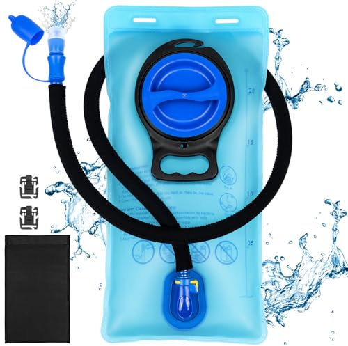 TUDEQU TPU Trinkblase 2L,Leak-Proof,with Bonus Insulated Sleeve,Wasserblase Trinkbeutel mit Schlauch,Trinksystem für Rucksack