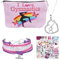Turnen Zubehör Set für Mädchen - Turnen Armband, Turnen Kette, Kosmetiktasche & Gymnastik Sticker - Coole Sachen für Turnerin, Turnbeutel Mädchen & Sportliche Geschenke