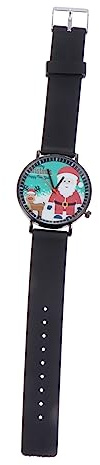 VALICLUD Weihnachtsmotiv Armbanduhr Für Damen Mit Elch Und Weihnachtsmannmuster Elegante Uhr Aus Edelstahl Und Kunststoff Für Studenten Und Festtagsoccasion