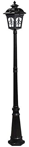 SBCGFY Luce da Cortile E27 Testa Singola Percorso Palo Alto Palo Luce Esterna Lanterna in Vetro Impermeabile Lampada a Colonna Giardino Strada Comunità Paesaggio Pilas(Altezza Noir 170cm)