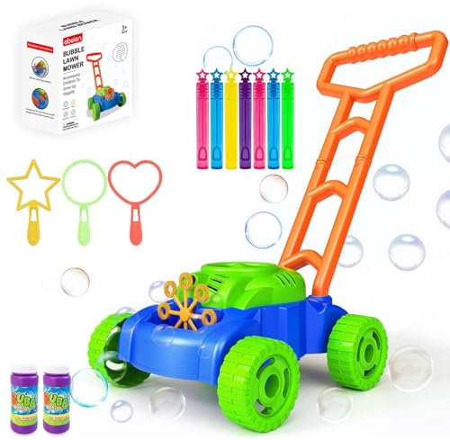 Betensh Rasenmäher Kinder Seifenblasenmaschine Grün, Gartenspielzeug Kinder Seifenblasenmaschine, Spielzeug ab 2 Jahre Outdoor Spiele für Kinder, Rasenmäher Seifenblasenmaschine für Garten Hochzeit