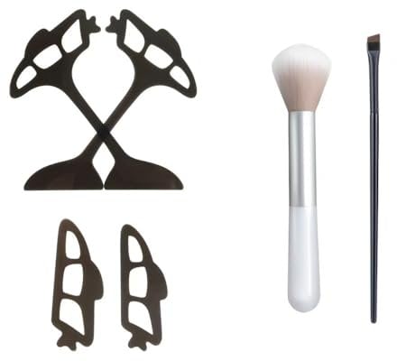 XFSRG 6 Stück Eyetour Lidschatten Tool Set Wiederverwendbare Lidschatten Schablone Eyeliner Schablone Makeup Applikator mit Bürste Quick Eyeshadow Stencils für Anfänger