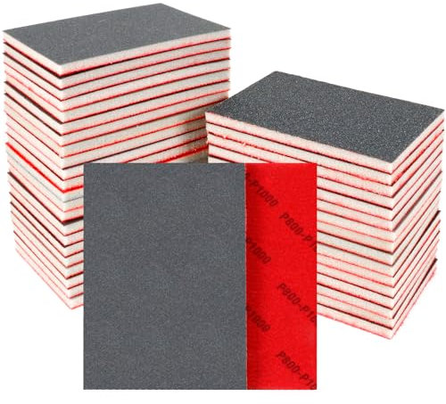 24 Stück Schleifschwämme Set, 800-1000 Körnung Nass-Trocken-Schleifpapier, Flexibler Schleifschwamm Holz, Professional Schleifpads für Metall, Holz, Farbe, Spachtelmasse, Autokarosseriereparatur