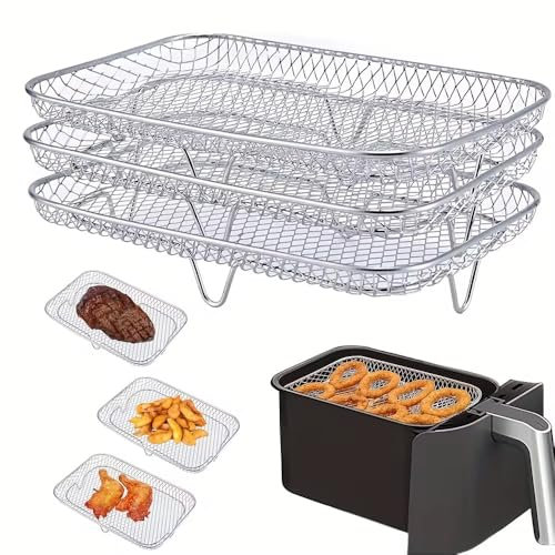 [Lot de3] Grille de Cuisson Universelle pour Friteuse à Air – Compatible Multimarques – Renforcée et Facile à Nettoyer
