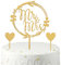 Gleevio Mr & Mrs Deko Hochzeitstorte aus Holz, 3 Stück Glitzer Mr und Mrs Tortendeko Hochzeit Gold, Cake Topper Hochzeit, Mr und Mrs Tortenstecker Hochzeitstorten Deko für Jubiläum Verlobung Antrag