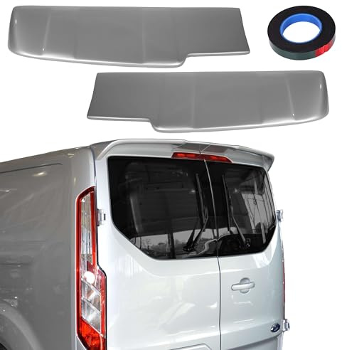 clickmax Twin Rear Roof Spoiler compatible with Transit & Tourneo Custom 2012-2023, Painted Moondust Silver