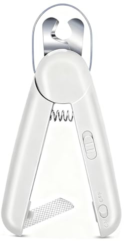 Brightora Cat and Dog Nail Clippers with LED Light, Pet Nail Trimmer with Safety Guard, Nail Clipping Catcher and File, for Cats, Kittens, Rabbits and Small Dogs