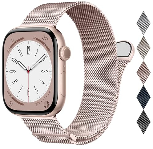 EPULY Milanese Edelstahl Armband für Apple Watch 40mm 42mm 41mm 38mm | Kompatibel mit Apple Watch Series 12 11 10 9 8 7 6 5 4 3 2, SE 3 2 1, Damen Herren, Elegant, Magnetisch, Einstellbar