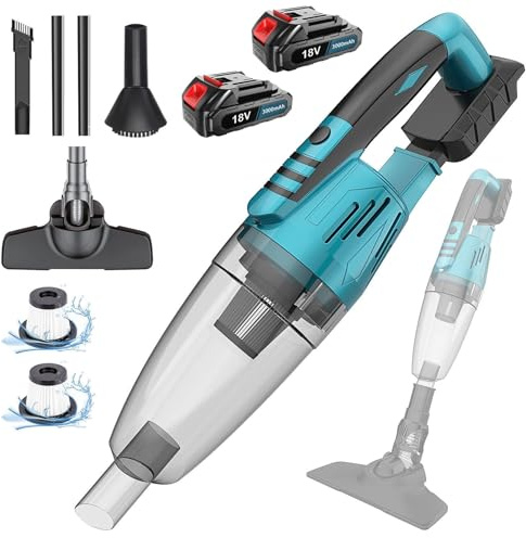 Akku Staubsauger für Makita 18V Akkus,10000Pa 3-in-1 Tragbarer Handstaubsauger, 140W Staubsauger Kabellos mit 0,75L Großer Staubbecher, für Tierhaare Teppiche Hartböden Auto