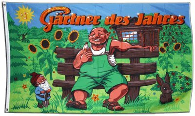 Flaggenfritze Fahne/Flagge Gärtner des Jahres + gratis Sticker