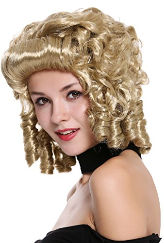 WIG ME UP - 91022-ZA89 Perücke Damen Karneval Fasching Barock Locken Königin Marie Antoinette Adlige Südstaaten Renaissance Blond