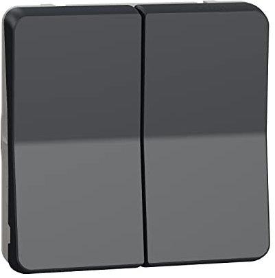 Schneider Electric - Mureva Styl - Double Bouton Poussoir - composable - IP55 - IK07 - Gris - MUR35326