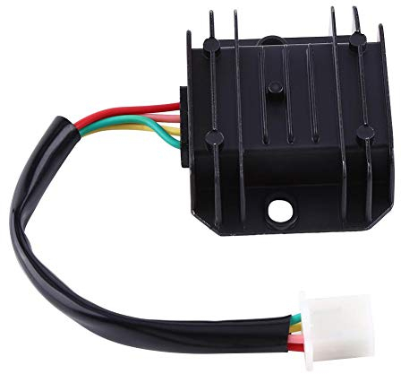 Spannungsregler 12v Roller,4 Drähte 4 Pins 12 Spannungsregler Gleichrichter Für Motorrad Roller Moped ATV (Schwarz)