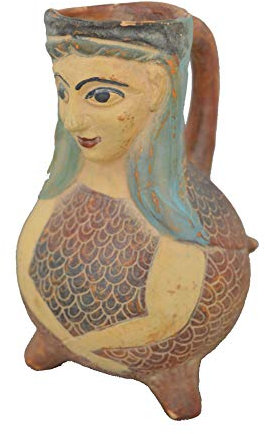 Talos Artefakte Vase mit Sirene Skulptur, Reproduktion des Artefakts aus Griechenland