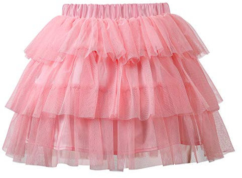 LittleForBig Donna Mesh Tulle Puffy Sottoveste Tutu Balletto Bubble Gonna da Ballerina Corta Rosa S