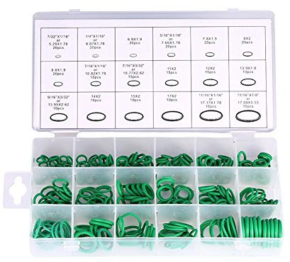 270 piezas 18 tamaños ORING O-Ring Reemplazo Kit Car Truck Aire acondicionado O-Ring Surtido Green O-Ring Sellos de goma Kit de herramientas