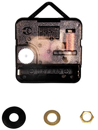 Rayher Quarz-Uhrwerk, batteriebetrieben, Achsenhöhe 20 mm, montiert, geeignet für eine Plattenstärke bis max. 12 mm, Uhrwerk für Wanduhr, 69238000