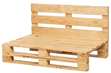 Palettensofa aus neuen Europaletten – geschliffen & gebürstet – Palettenmöbel Gartenmöbel für Terrasse, Balkon & Garten – Outdoor Lounge Sofa aus Holz – Indoor & Outdoor – 80 × 60 cm – Kiefer