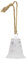 Carousel Home White Metal Christmas Bell Rustic Tree Decorations | Embossed Xmas Hanging Bell | Festive Jingle Bell Hanging Decorations, 13.5cm