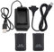 ASHATA Batteria Ricaricabile per Controller per 360, 2 Batterie da 4800 mAh + Cavo di Ricarica + Supporto di Ricarica, Batteria Professionale e Caricabatterie per 360