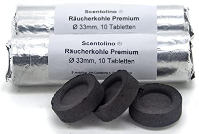 Scentolino Räucherkohle Holzkohletabletten Premium 2 Rollen Ø 33mm