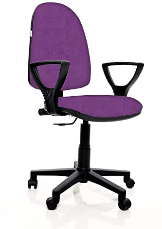 IDEALSEDIE DI GALIZIA MICHELE Sedia Da Ufficio Ergonomica Contatto Permanente E Regolabile In Altezza Sedile E Schienale Imbottiti In Tessuto Finta Pelle, prodotto e certificato italiano (VIOLA)