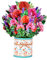 Pop-Up Blumenkarte für Mama, 24,8 x 24,8 cm 3D Blumen Klappkarte zum Muttertag, Blumenstrauß Karte mit blanko-Umschlag für Geburtstag, Muttertag, Jahrestag (Nelke)