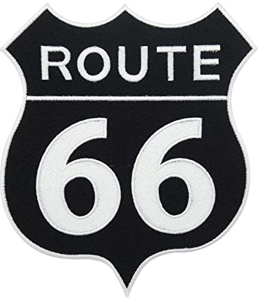 Finally Home Großer Route 66 Usa Motorrad Bügelbild Patch zum Aufbügeln | Vintage Kutte Patches, USA Amerika Rückenaufnäher, Motorradjacke Rückenpatch, Old School Aufnäher für Lederwesten