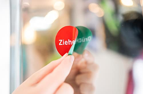 Tür Aufkleber Doppelseitig ZIEHEN + DRÜCKEN | Klebeseite: drücken | Tür Schild Folie selbstklebend | Größe wählbar, Größe: Ø5cm