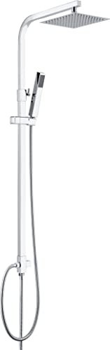 IMEX - Colonne de douche kit adaptable à n'importe quel modèle de robinet grâce au flexo chromé - Robinets non inclus - Série MINSK - BDK010