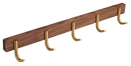 Kleiderhaken Garderobenleiste Wandgarderobe Walnuss-Kleiderbügel, Aufbewahrung Für Küche, Badezimmer, Schlafzimmer, Einfach Zu Installierende Kleiderhaken Wandhaken Garderobenhaken ( Color : 5 Hooks )