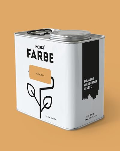 HORST Wandfarbe Bernstein 10L - Hochwertige Innen-Farbe - Hohe Deckkraft & Schnelltrocknend - Geruchsneutral - Spritz- & Tropffrei - 100% Natürlich - Orange