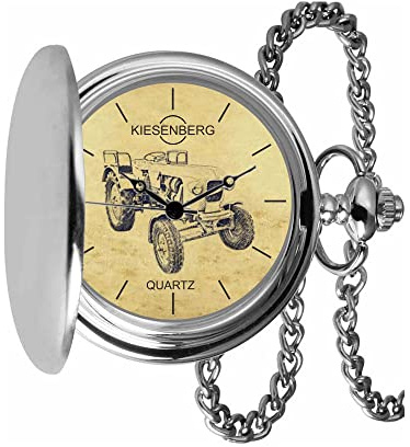 KIESENBERG Taschenuhr Vintage Silber Persönliches Geschenk für Eicher Panther EM 295B Traktor Trecker Herren Uhr TA-5507